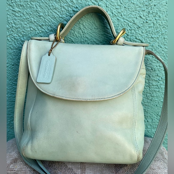 Coach Handbags - Vintage coach Aqua Blue/Green SoHo buckle top crossbody bag 4158